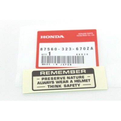 HONDA ADESIVO REMEMBER SERBATOIO CB350-500-750 FOUR COLORE NERO 87560-323-670ZA | Mamoto Ricambi