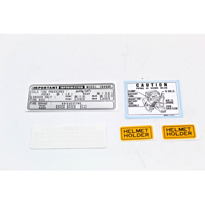HONDA KIT ADESIVI AVVERTENZE PER CB400 FOUR CON REMEMBER BIANCO | Mamoto Ricambi