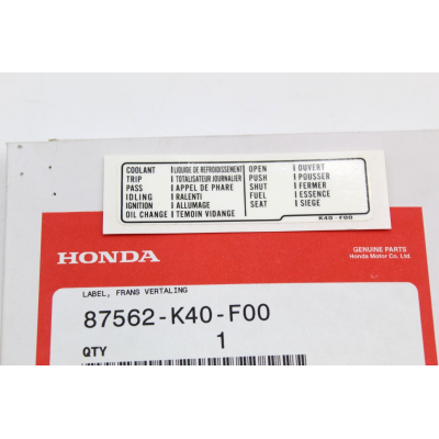 HONDA ADESIVO TRADUZIONE SH125-150-SH300-FORZA 125-VISION 110 87562-K40-F00 | Mamoto Ricambi