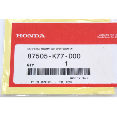 HONDA ADESIVO PNEUMATICI PARAGAMBE SH125-150 2017-20 87505-K77-D00 | Mamoto Ricambi