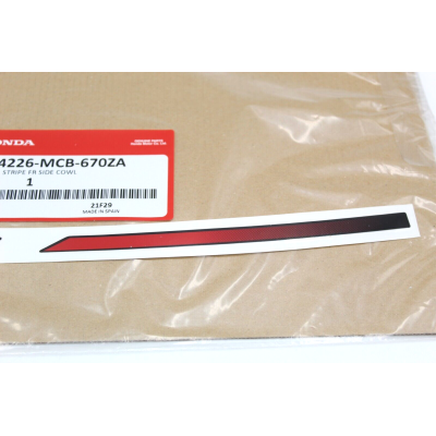 HONDA ADESIVO FILETTO ROSSO CARENA ANTERIORE PER TRANSALP 650 64226-MCB-670ZA | Mamoto Ricambi