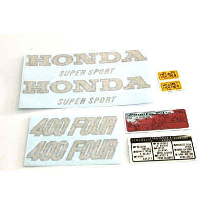 HONDA KIT ADESIVI SERBATOIO-FIANCHETTI-AVVERTENZE GIALLI PER CB400 FOUR SS | Mamoto Ricambi