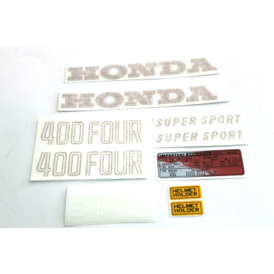HONDA KIT ADESIVI SERBATOIO-FIANCHETTI-AVVERTENZE CB400 FOUR SUPER SPORT BLU | Mamoto Ricambi