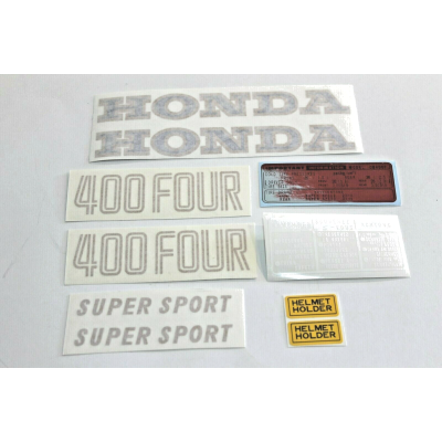 KIT ADESIVI SERBATOIO-FIANCHETTI-AVVERTENZE CB400 FOUR SUPER SPORT ROSSO | Mamoto Ricambi