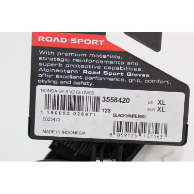 ALPINE STARS GUANTI SP-8 V2 GLOVES HONDA NERO-ROSSO-BIANCO TAGLIA XL | Mamoto Ricambi