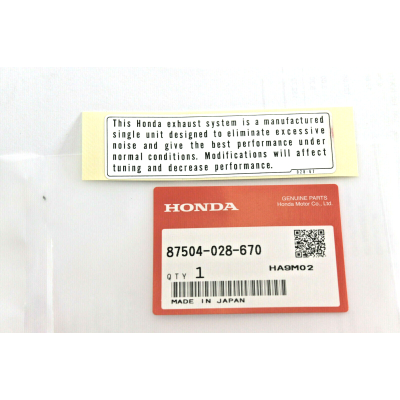 HONDA ADESIVO AVVERTENZA MARMITTE PER CB500 FOUR K0-K1-K2 87504-028-670 | Mamoto Ricambi