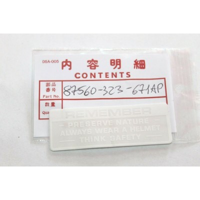 HONDA ADESIVO REMEMBER SERBATOIO CB350-500-750 FOUR COLORE BIANCO 87560-323-670A | Mamoto Ricambi