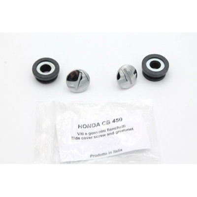 HONDA KIT GOMMINI FIANCHETTI COMPLETI DI VITI CROMATE CB450-CL450 K3-K4-K5-K6 92000-06010 | Mamoto Ricambi