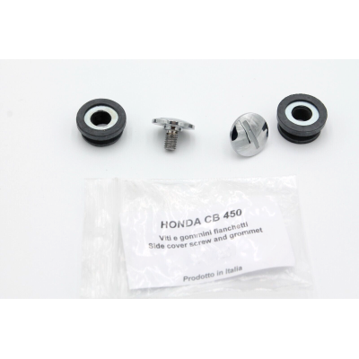 HONDA KIT GOMMINI FIANCHETTI COMPLETI DI VITI CROMATE CB450-CL450 K3-K4-K5-K6 92000-06010 | Mamoto Ricambi